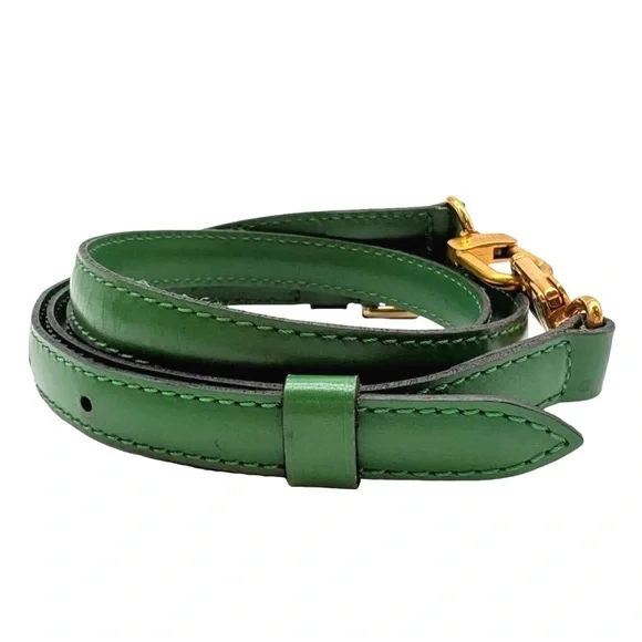 W LOUIS VUITTON Adjustable Borneo Green Leather Strap with Gold Hardware - Picture 10 of 11
